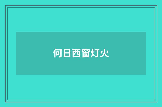 何日西窗灯火