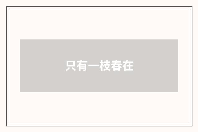 只有一枝春在