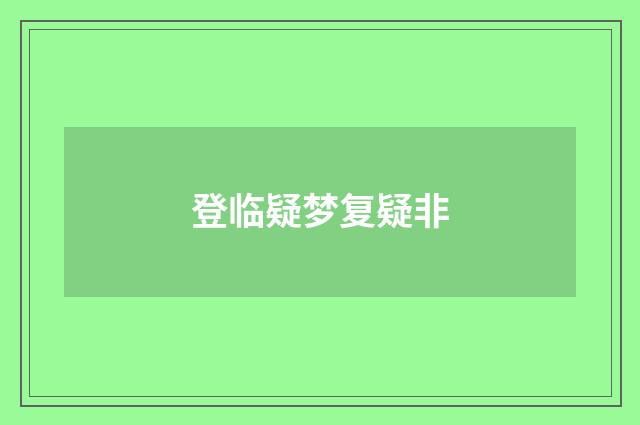 登临疑梦复疑非