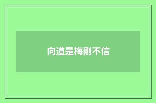 向道是梅刚不信