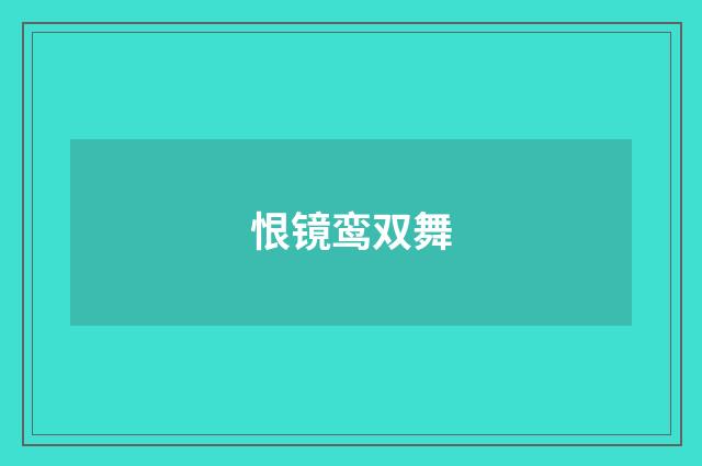 恨镜鸾双舞