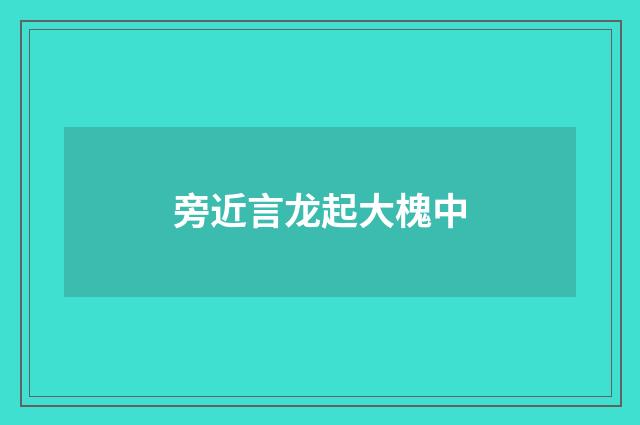 旁近言龙起大槐中