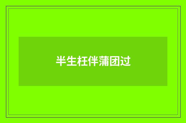 半生枉伴蒲团过
