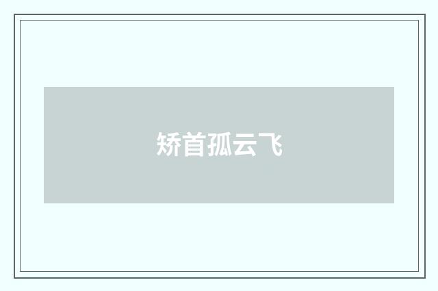 矫首孤云飞