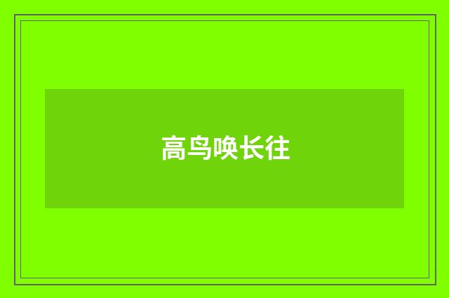 高鸟唤长往