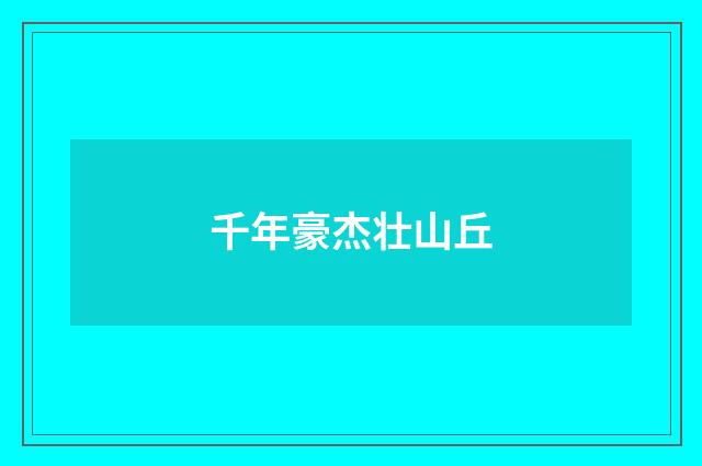 千年豪杰壮山丘