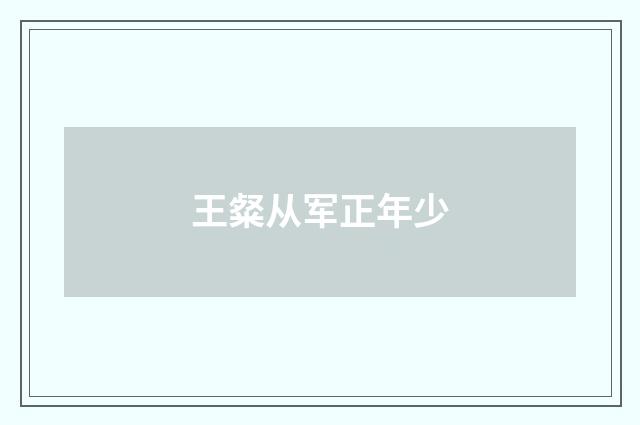 王粲从军正年少