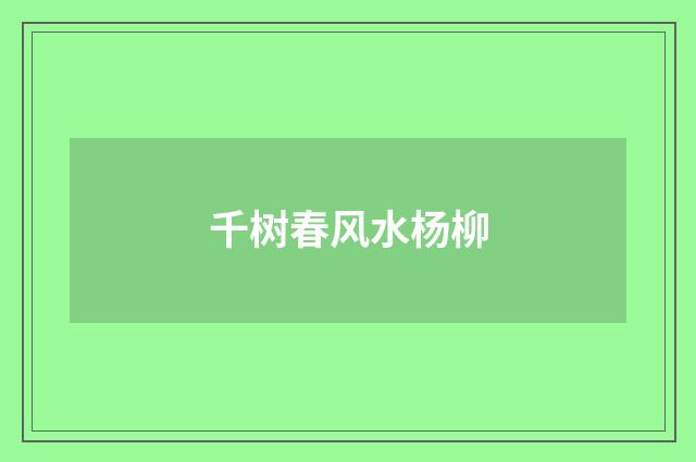千树春风水杨柳