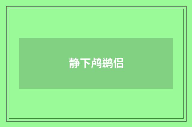 静下鸬鹚侣