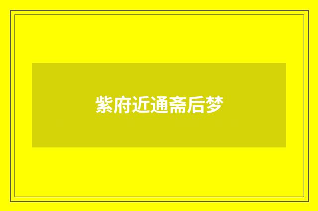 紫府近通斋后梦