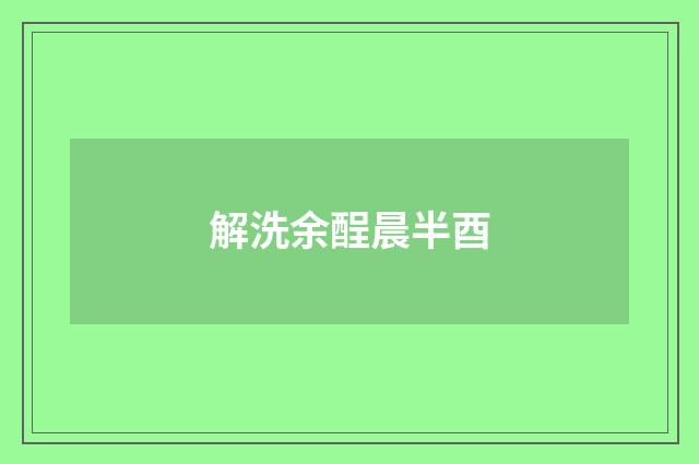 解洗余酲晨半酉
