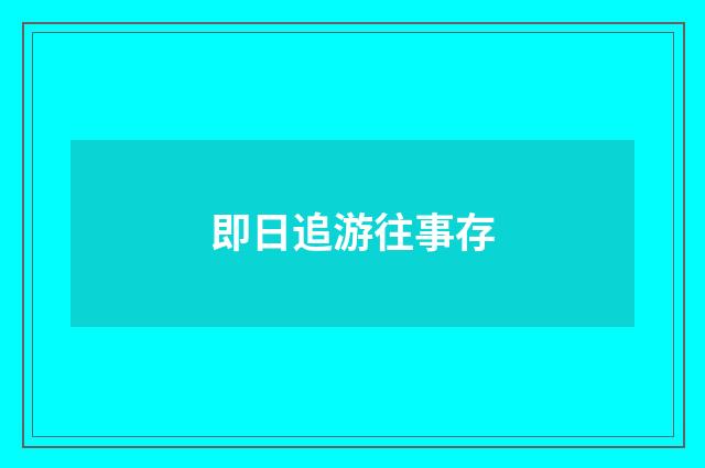 即日追游往事存