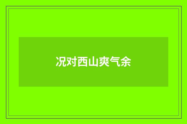 况对西山爽气余