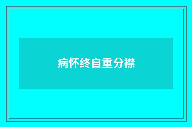 病怀终自重分襟