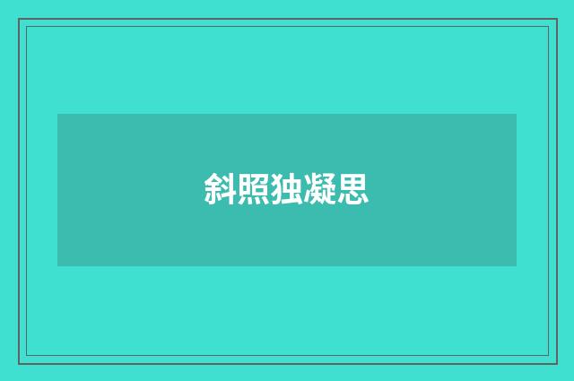斜照独凝思