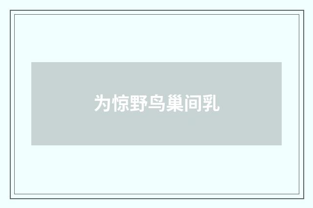 为惊野鸟巢间乳