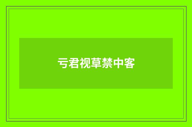 亏君视草禁中客