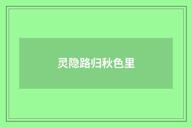 灵隐路归秋色里