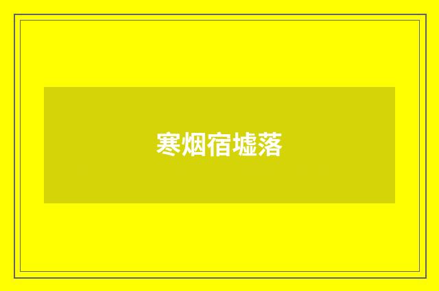 寒烟宿墟落