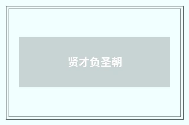 贤才负圣朝