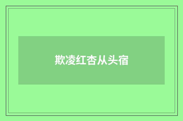欺凌红杏从头宿