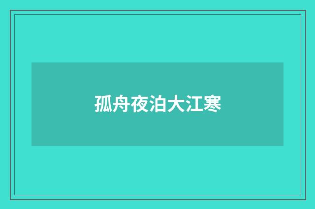 孤舟夜泊大江寒
