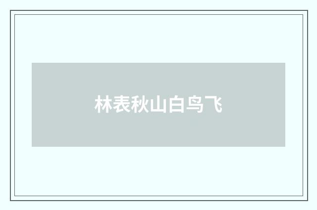 林表秋山白鸟飞