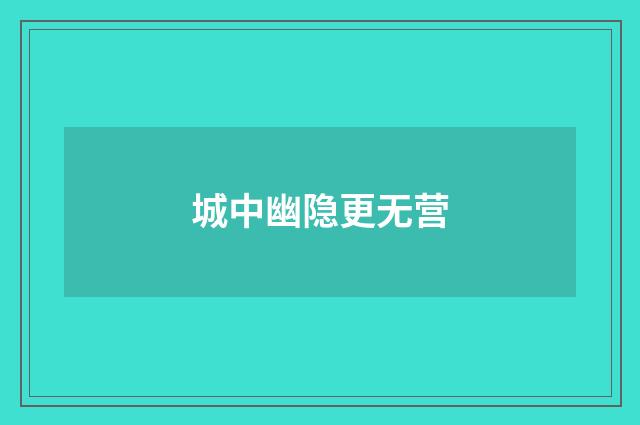 城中幽隐更无营