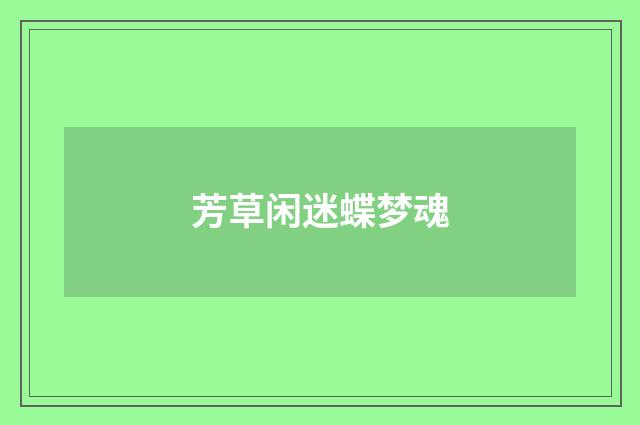 芳草闲迷蝶梦魂