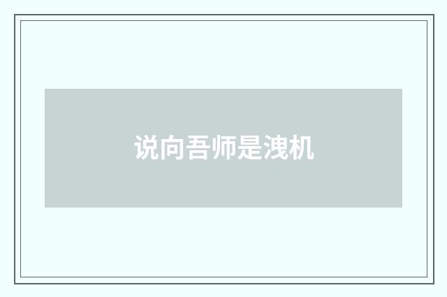 说向吾师是洩机