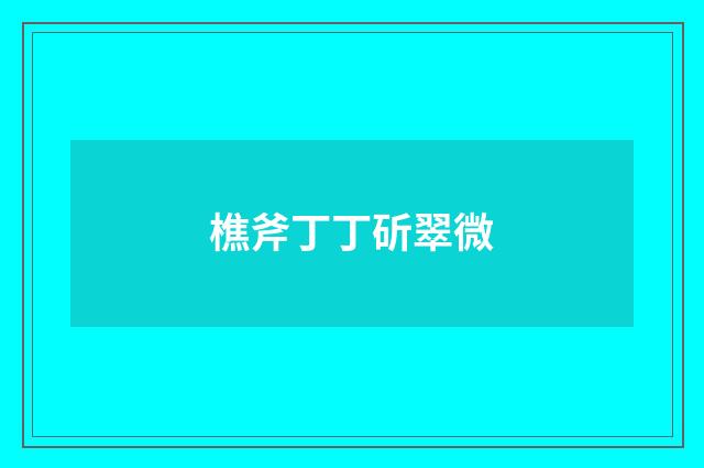 樵斧丁丁斫翠微