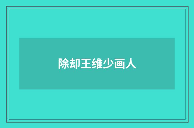 除却王维少画人