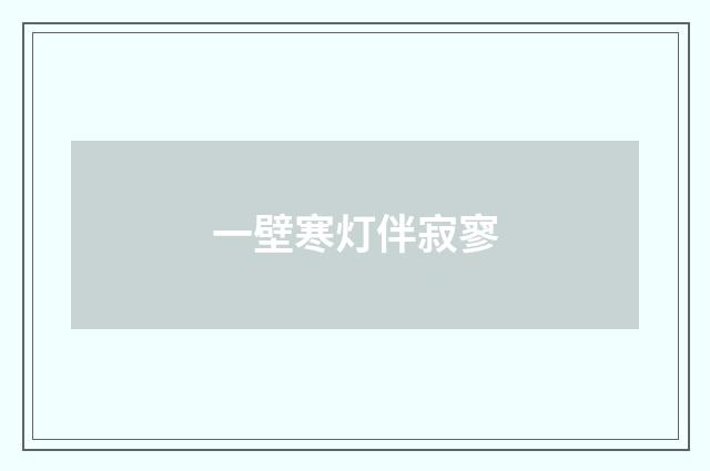 一壁寒灯伴寂寥