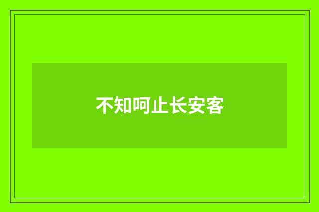 不知呵止长安客