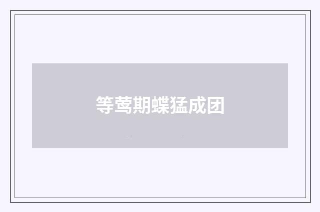 等莺期蝶猛成团