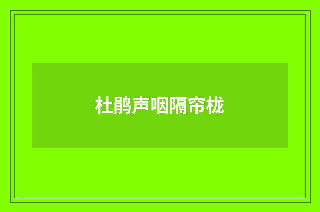 杜鹃声咽隔帘栊