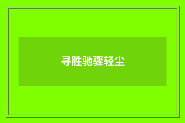 寻胜驰骤轻尘