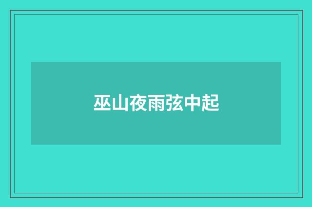 巫山夜雨弦中起