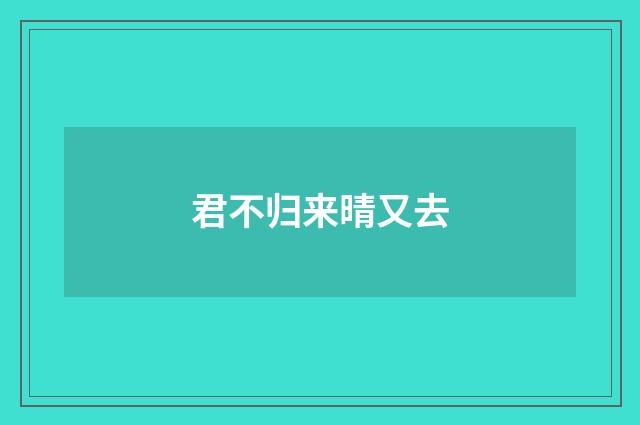 君不归来晴又去