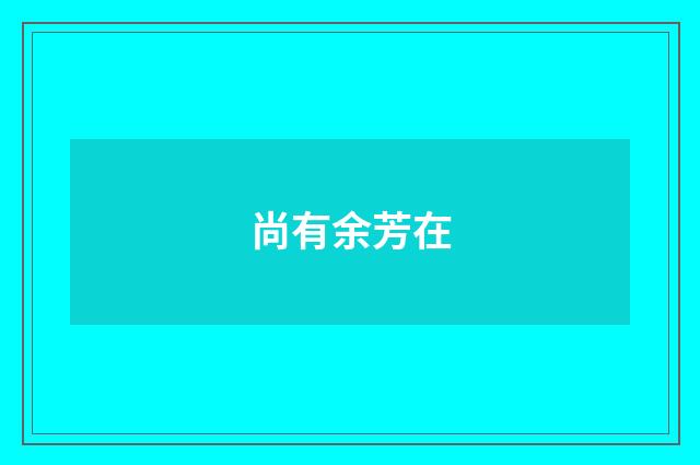 尚有余芳在