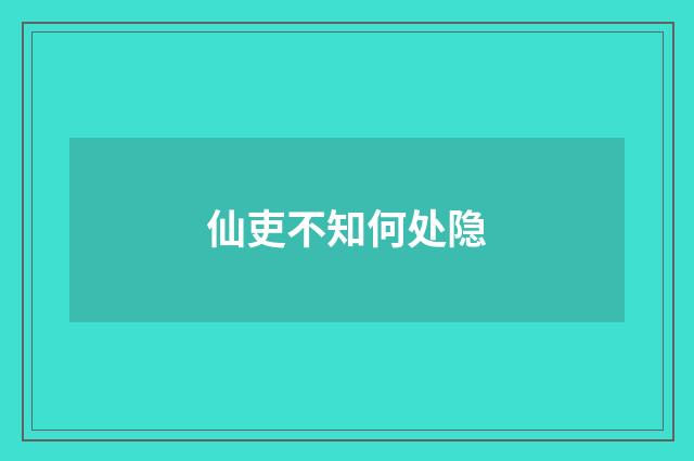 仙吏不知何处隐