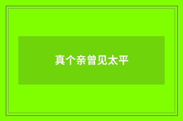 真个亲曾见太平