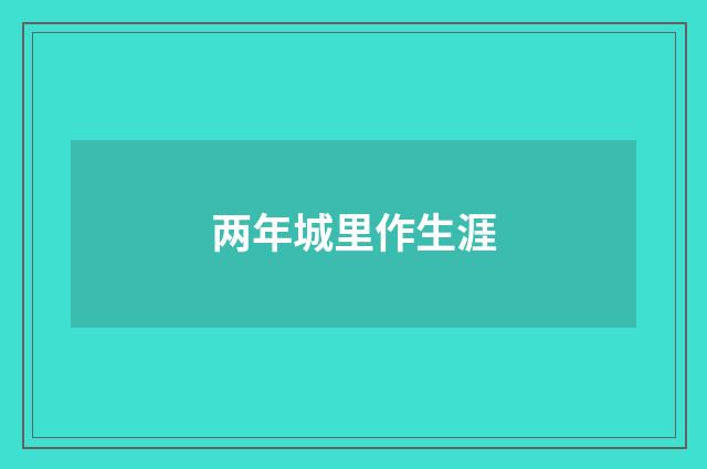 两年城里作生涯