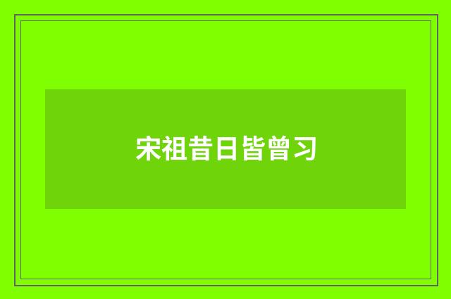 宋祖昔日皆曾习
