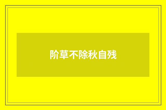 阶草不除秋自残