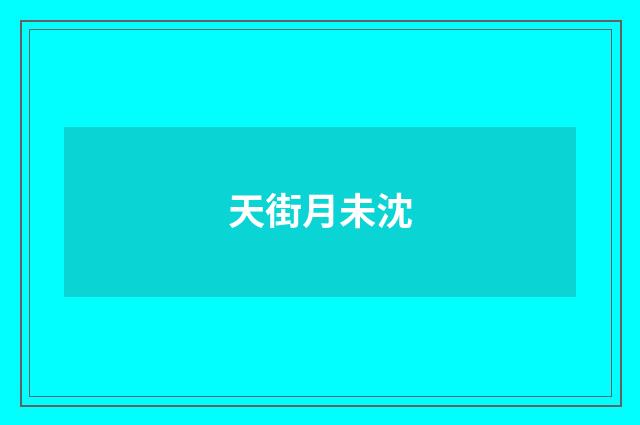 天街月未沈