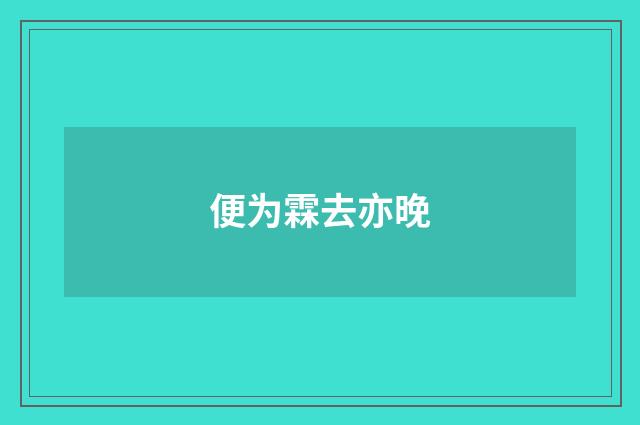 便为霖去亦晚