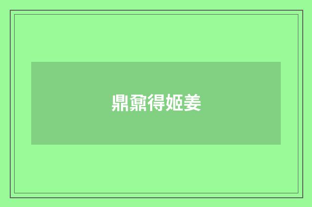 鼎鼐得姬姜
