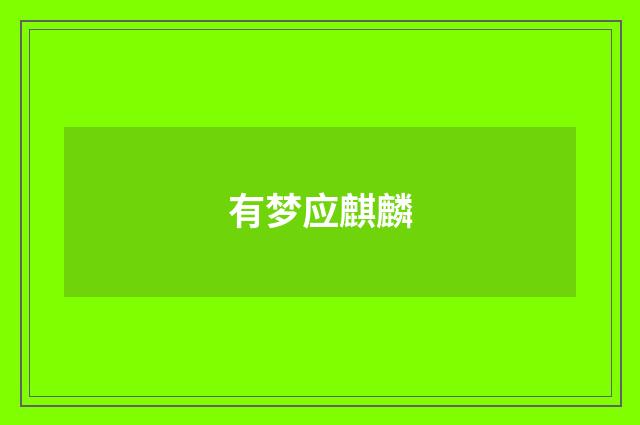 有梦应麒麟