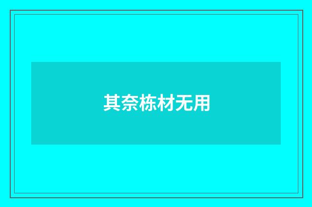 其奈栋材无用